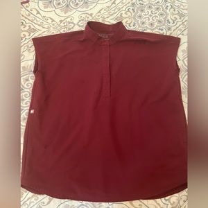 FIGS Womens Rafaela Top in Burgundy